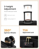 LOVEVOOK Carry on Luggage 22x14x9 Airline Approved, 22 Inch Large Rolling Suitcase, Spinner Wheels & TSA Lock, 49L Softside Lightweight Underseat Carryon Luggage for Women Men Travel