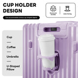 TIYFIY Hardside Luggage with Cup Holder & USB/Type-C Charging Port, Aluminum Frame, Zipperless Design, TSA Lock, Extra-Wide Shell – Smart Travel Suitcase,Checked (Lilac, 24Inch)