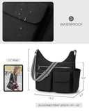 KALIDI Nylon Crossbody Bags for Women Trendy Cross Body Purse with Multiple Pockets For Ladies Casual Work Travel, Black