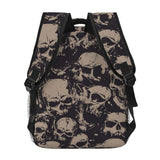 UEQIKI Retro Skull Lightweight Travel Backpack With Zipped Front Pocket Printed Laptop Bag Fashion Casual Daypack For Work, Hiking, Camping Unisex