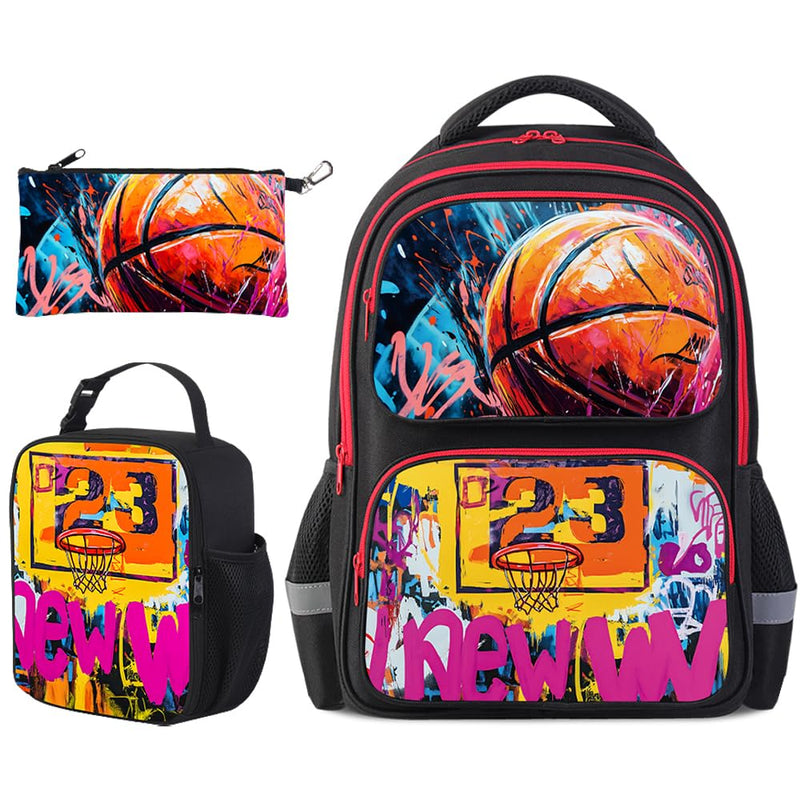 Neramty School Backpack for Boys, Basketball Backpack for Kid Backpack Suitable for 6-18 Kid, for Children Teens Elementary Middle School Bookbag Travel Back.