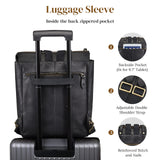 S-ZONE Genuine Leather Backpack Purse for Women Men Vintage Rucksack Handbag Travel Daypack