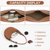 Faux Leather Saddle Bag for Women Shoulder Bag Crescent Purse Trendy Crossbody Purse Hobo Handbag