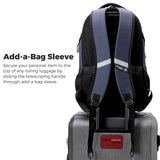 Swissdigital Design Laptop Backpack with USB Charging Port, Travel Backpack Fits 15.6 inches Computer, 31L College School Backpack for Men, Blue/Black | SD803-12
