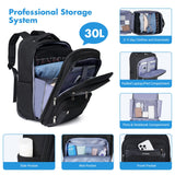 Sydioor Rolling Backpack, 17.7inch Rolling Backpack With Wheels for Adults, Roller Carry On Luggage Wheeled Backpack, Rolling Laptop Backpack for Men Women to Travel Business, Black
