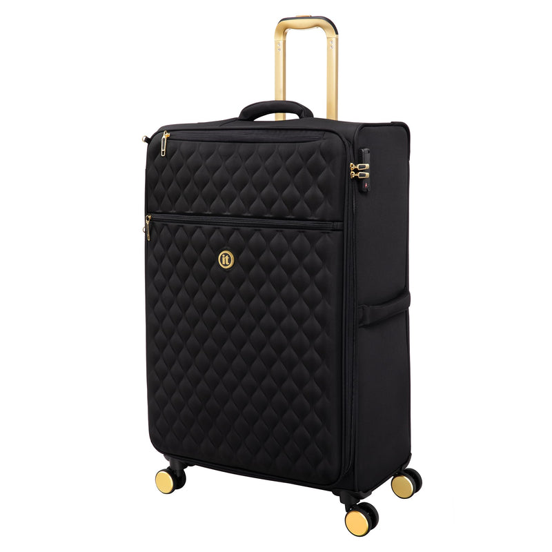 It Luggage Glimmering 32" Softside Checked 8 Wheel Expandable Spinner, Black