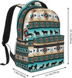 Navajo Horse Backpacks for Girls Boys Kids Aztec Backpack Tribal Print Bookbag Back to School Gifts Bag 2nd 3rd 4th 5th 6th Grade