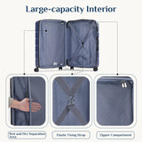 NEWBULIG Suitcases Spinner Wheels Lightweight Expandable Travel Hard Shell Luggage with TSA Lock, Blue, 3-PCS Set (20/24/28 Inch)