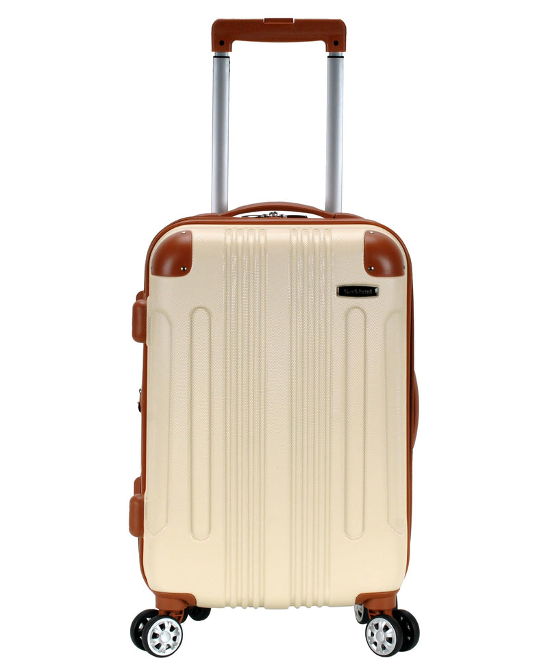 Rockland London Hardside Spinner Wheel Luggage, White, Carry-On 20-Inch