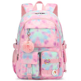 Hidds Laptop Backpacks 15.6 Inch College Backpack Elementary Middle High School Book Bag Kids Cute Bookbags Anti Theft Travel Back Pack Casual Daypack for Teens Girls Women Students (Tie-Dye Pink)