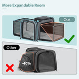 Pesen Expandable Dog & Cat Carrier, Airline Approved Soft Pet Carrier, Breathable & Collapsible Design, Ideal for Small Dogs, Cats, Rabbits and Other Small Animals – Larger Expansion Area for Comfort