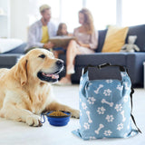 2Packs Dog Travel Bag,10 lb Dog Food Storage Container, Large Capacity Pet Travel Accessories, Reusable Dogs Food Carrier for Camping with 2Packs Collapsible Dogs Bowls,Perfect for Camping Trip