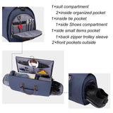 Modoker Convertible Weekender Bag - Canvas Duffle Bags for Travel with Hanging Feature, Blue