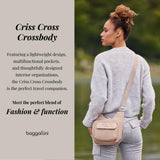 Criss Cross - Lightweight 10"x11" Womens Crossbody Nylon Travel Bag, Everyday Bag