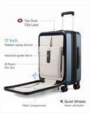 Carry On Luggage 22x14x9 Airline Approved, FLO5 Expandable Polycarbonate Suitcase with Front Pocket (FX-Core, Brown-Black, 20 Inch)