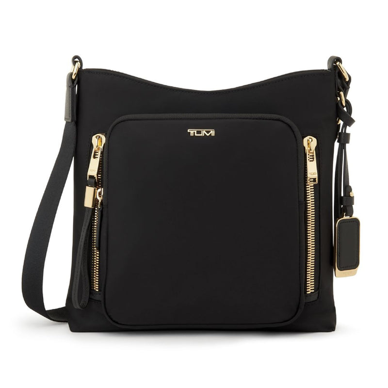 TUMI - Voyageur Tyler Crossbody - Nylon Crossbody Bag - Business, Travel Bag - Stain, Water-Resistant - Stylish Purse - Black & Gold