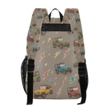 Plaaee Clear Backpack Large Heavy Duty PVC Transparent Backpack for Kids and Adults,Jeep and Lighting Bolts See Through Clear Bookbag for School, Sports, Work, Travel