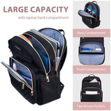 VANKEAN Laptop Backpack for Women with USB Port, Laptop Computer Bag Travel Backpack Purse,Waterproof Work Business Backpack College Teacher Bags, Black
