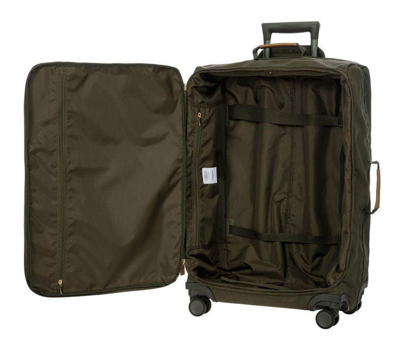 Bric's X-Bag Large Spinner with Frame, Water-Resistant 360° Wheeled Checked Luggage with Ergonomic Handle and Organized Interior – 27 Inch, Olive