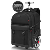 MATEIN Rolling Backpack for Men with Wheels, 17 Inch Large Wheeled Backpack with Combination Lock, Water Resistant Anti Theft Travel Laptop Backpack for Adults Work Business, Black
