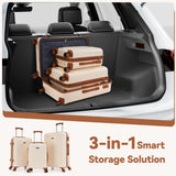 Hoteel Luggage Sets 3 Piece, 4-Yr Warranty Durable Suitcase Dual-Spinner Wheel TSA Lock, Lightweight Travel Hardshell PC+ABS Carry on Luggage for Men&Women, Beige(20/24/28 inch)