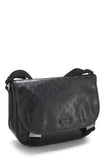 Gucci, Pre-loved Black GG Imprime Buckle Flap Messenger, Black