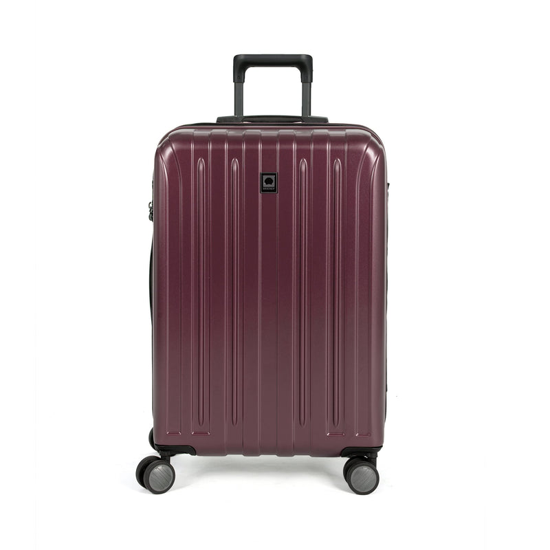 DELSEY PARIS Titanium Hardside Expandable Luggage with Spinner Wheels Checked Luggage, Purple, Checked-Medium 25 Inch