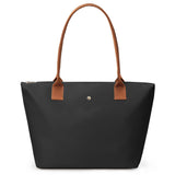 KALIDI Tote Bag for Women Nylon Top-Handle Purse,Large Capacity Shoulder bag,Spacious Hobo handBag with Zipper Leisure Foldable Weekend Black