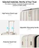 Hanke 26 Inch Large Luggage Suitcase Top Opening Aluminum Frame Travel Luggage Hard Shell Suitcases with Wheels for Woman Men.(Ivory white)