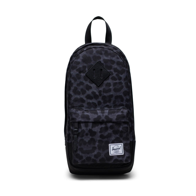 Herschel Heritage Shoulder Bag – 8L Crossbody Sling Backpack for Men & Women, Adjustable Strap, Daypack for Travel, Work & Everyday, Compact & Stylish, Digi Leopard Black