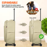 Verdi Softside Expandable 28 Inch Luggage with Spinner Wheels Lightweight Large Suitcase (Khaki, Checked-Large 28-Inch)