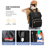 FOCDOD Women Laptop Backpack Work Bag - Fits 15.6 inch with Laptop Compartment Waterproof Professional Fashion Travel Purse for College Nurse Business Computer Backpack