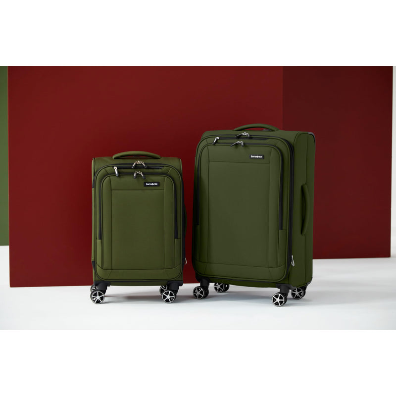 Samsonite Saire LTE Softside Expandable Luggage with Spinner Wheels, Olive Green, 2-Piece Set (Carry-on/Medium)