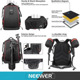 Neewer Pro Camera Case Waterproof Shockproof Adjustable Padded Camera Backpack Bag with Anti Theft Lock for DSLR, Compatible with DJI Phantom 1 2 3 Drone Tripods Flash Lens Accessories