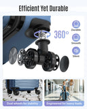 LIGHT FLIGHT Expandable Carry On Luggage 22x14x9 Airline Approved with Double Spinner Wheels, 20 Inch Lightweight Hard Shell Rolling Suitcases with TSA Lock, Blue