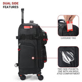 Rolling Backpack with Wheels – Airline Approved Underseat Carry-On Luggage 18x14x8, Water-Resistant Personal Item Bag with 2 Extra Replacement Wheels, Fits 15.6 Inch Laptop, Travel Backpack for Men