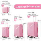 MWrouqfur Hard Shell Luggage Sets 4 Piece with 360 Spinner Wheels,Lightweight Suitcase Set with TSA Lock,Travel Luggage Set with Telescoping Handle,Light and Strong,Easy to Clean (Pink 2)