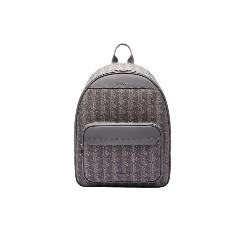Lacoste Mens The Blend Monogram Backpack, Monogram Brown, One Size