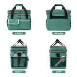 BAGLHER Dog Travel Bag for Supplies - Double-Layer Airline Approved Weekend Pet Travel Organizer Set for Dog and Cat Tote with 2 Pet Food Containers and 2 Collapsible Silicone Bowls Green