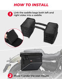 KEMIMOTO Upgrade Motorcycle Saddle Bags Middle-Sized Throw Over Saddlebags Orange Liner Scooter Panniers 26L Universal Compatible with Softail Sportster Cruiser Motorbike Dirt Bike