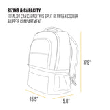 Carhartt Insulated 24 Can Two Compartment Cooler Backpack, Fully-Insulated Base, Durable Water-Resistant for Camping, Beach & Travel, Black