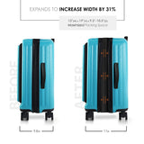 TRAVELARIM 20 Inch Carry On Luggage 22x14x9 Airline Approved, Carry On Suitcase with Wheels, Hard-shell Carry-on Luggage, Durable Luggage Carry-On, Teal Small Suitcase with Cosmetic Case