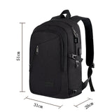 Mancro Business Travel Laptop Backpack, Anti Theft Slim Laptop Bag for Men and Women, Tech Computer Bag Fits 15.6 Inch Laptop and Notebook (Black)