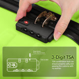 AnyZip Luggage PC ABS Hardside Lightweight Suitcase with 4 Universal Wheels TSA Lock Carry-On 20 Inch Apple Green