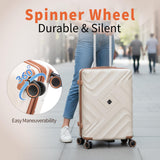 Rosamo 10 piece Luggage Set Expandable Suitcase 22x14x9 Airline Approved Carry on, ABS Hard Case Suitcases with Spinner Wheels,TSA Lock