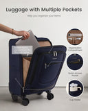 LOVEVOOK Carry On Luggage 22x14x9 Airline Approved, Softside Suitcase with Spinner Wheels for Men Women, 22 Inch Rolling Luggage with TSA Lock Multiple Compartments for Travel Business Trip