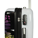 World Traveler VentureX Airline Approved 2-Piece Carry-On Luggage Set – Lightweight Hardside Polycarbonate Suitcase with Spinner Wheels - Butterfly