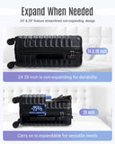 LIGHT FLIGHT Luggage Sets, 3 Piece Durable Suitcase Set with Spinner Wheels, 3 Pcs Hardside Lightweight luggage with TSA Lock, Large Checked Travel Suitcases, 20/24/28 Inch, Black