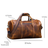 KomalC Leather Duffle Bags for Men and Women Travel Overnight Weekend sports bag holdall Gym Duffel for Men