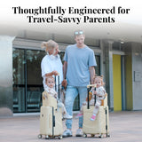 RAINRO & CO Butter Beige 20" Ride-On Carry-On Luggage for Kids & Adults with Built-In Seat, Spinner Wheels, and Secure TSA Lock – Durable Hardside Carry-On